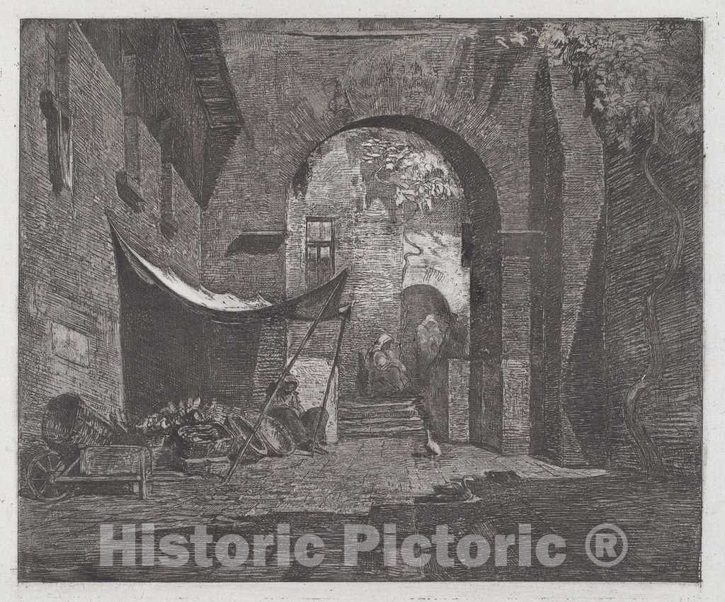 Art Print : Antonio Fontanesi, in Liguria, c. 1857 - Vintage Wall Art