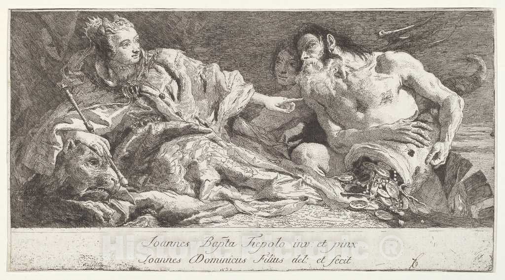 Art Print : Tiepolo, After Battista Tiepolo, Venice Receiving The Homage of Neptune, c.1748 - Vintage Wall Art