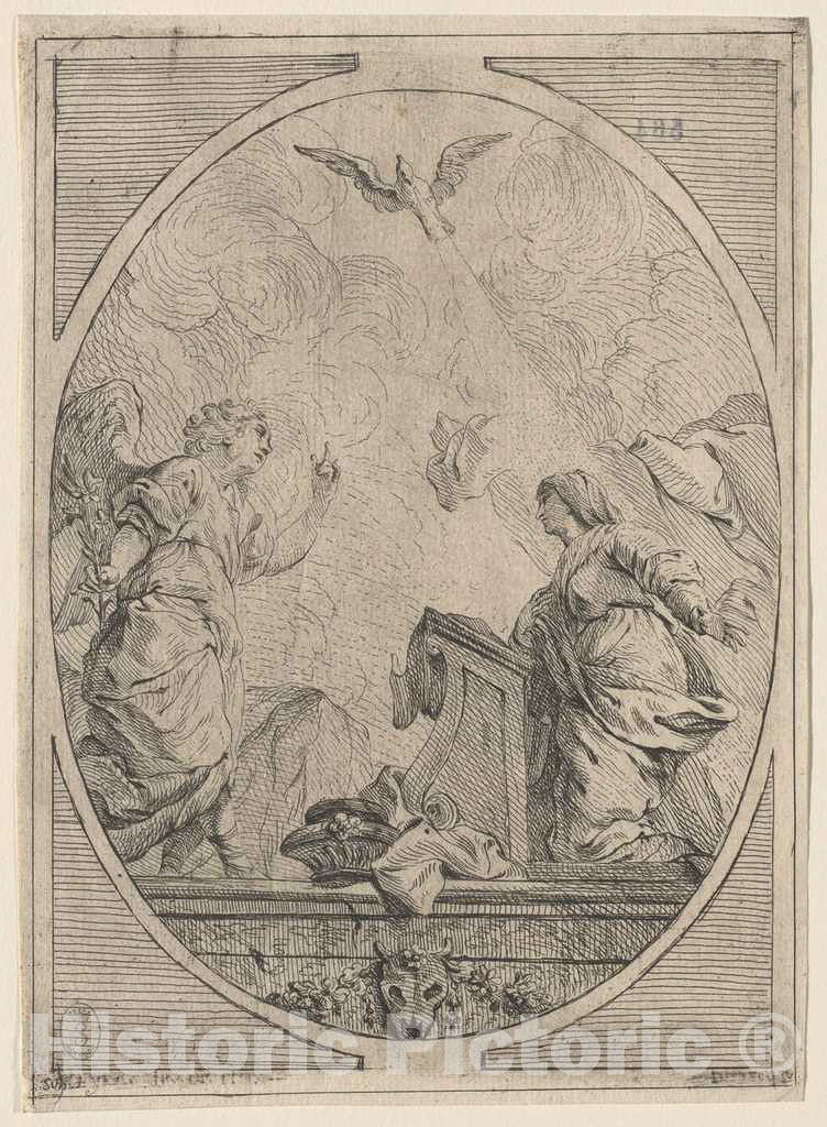 Art Print : Hubert Subleyras, The Annunciation, c. 1730 - Vintage Wall Art