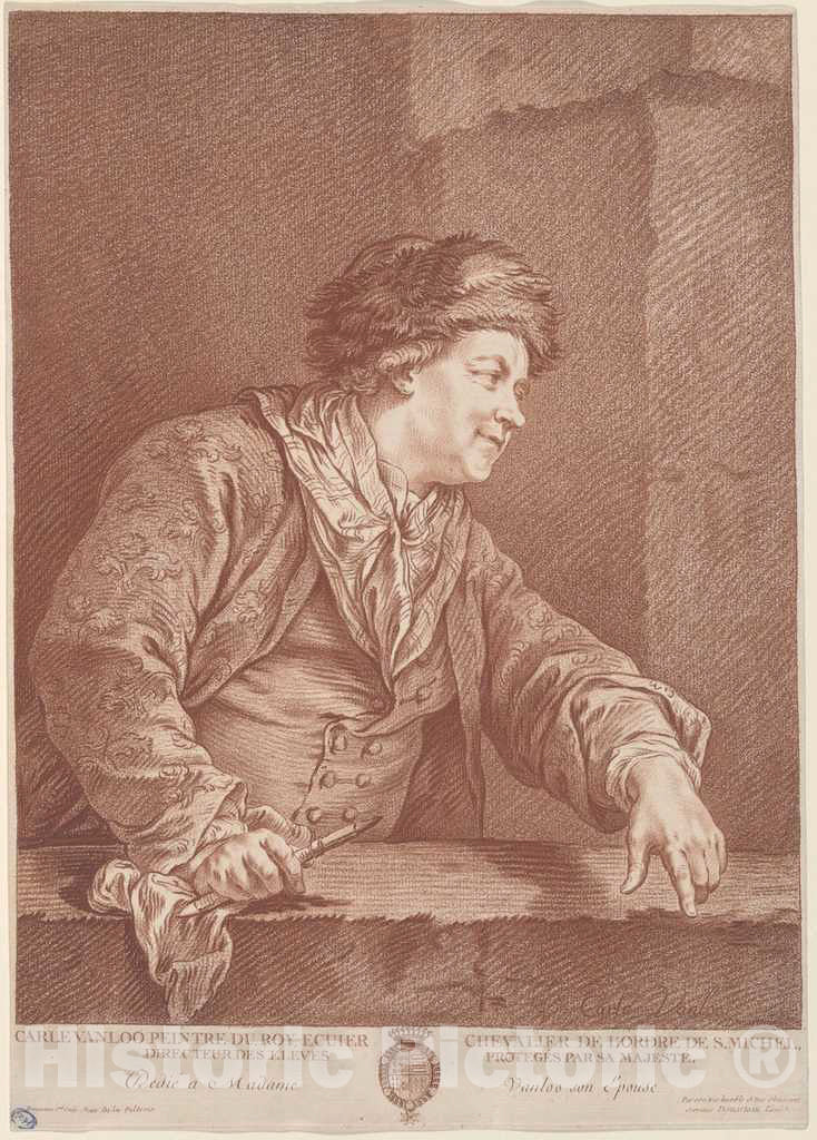 Art Print : Demarteau, After Carle Van Loo, Carle Van Loo, 1757 - Vintage Wall Art