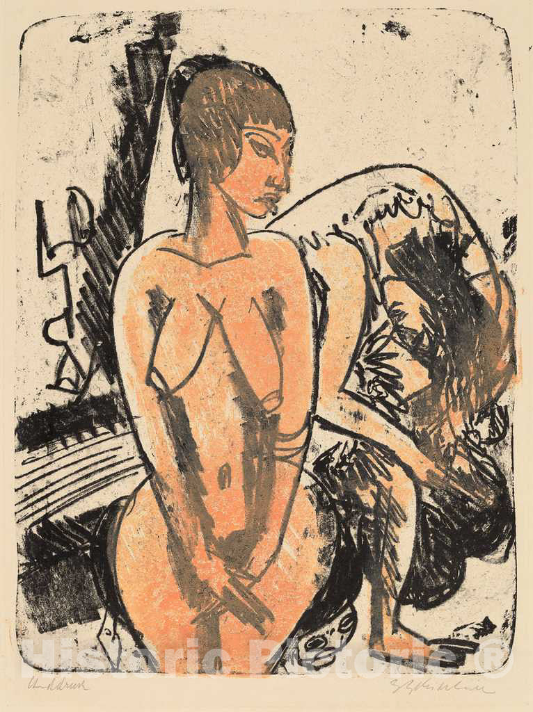 Art Print : Ernst Ludwig Kirchner, Two Women, 1914 - Vintage Wall Art
