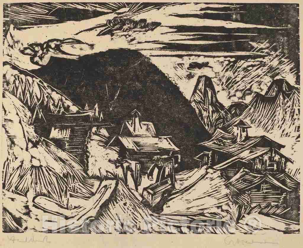 Art Print : Ernst Ludwig Kirchner, Alpine Pasture, 1918 - Vintage Wall Art