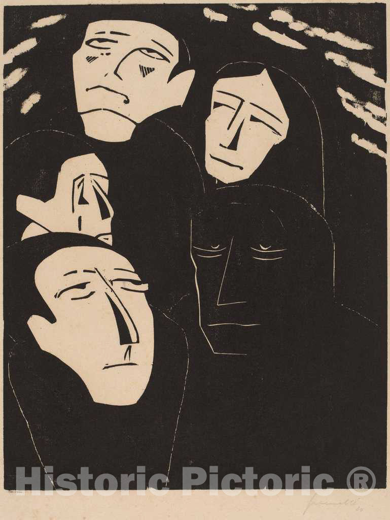 Art Print : Walter GramattÃ©, Eavesdropping, 1919-1920 - Vintage Wall Art