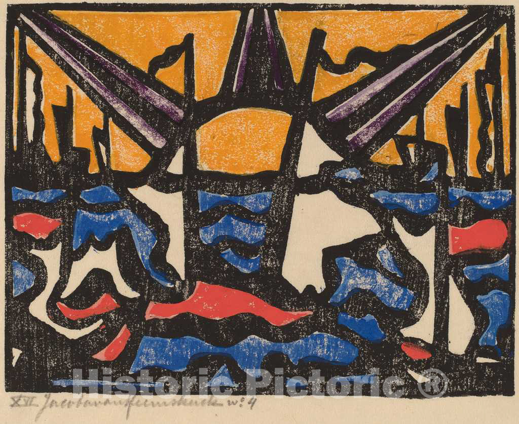 Art Print : Jacoba Van Heemskerck Van Beest, Landscape with a Sun, c. 1915 - Vintage Wall Art