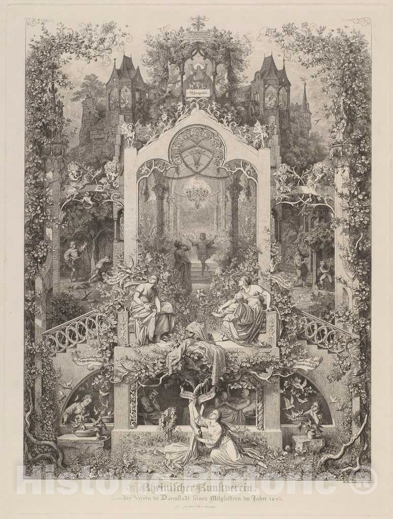 Art Print : Eugen Napoleon Neureuther, Aschenputtel (Cinderella), 1847 - Vintage Wall Art