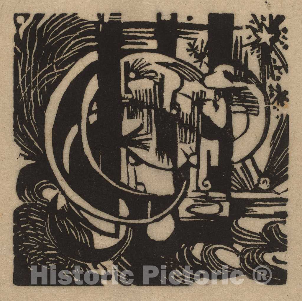 Art Print : Franz Marc, Lizards, 1912 - Vintage Wall Art