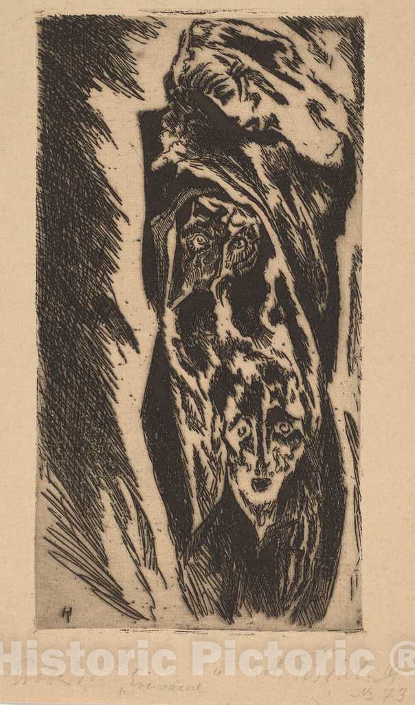 Art Print : Heinrich Tischler, Einsame, 1914 - Vintage Wall Art