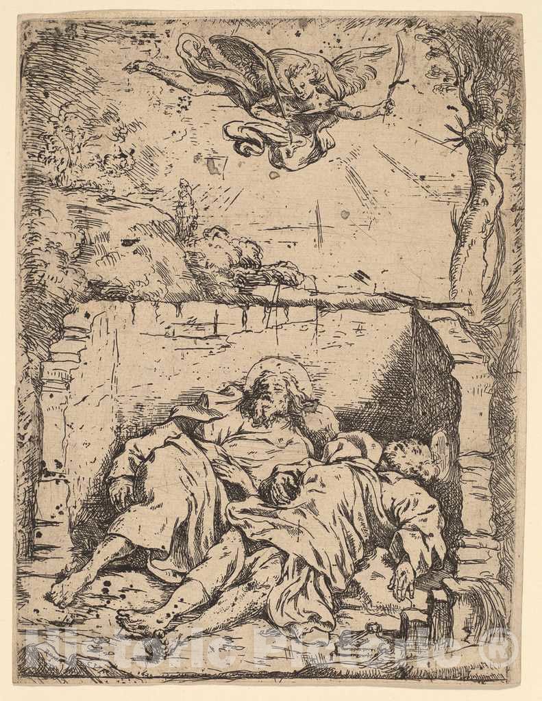 Art Print : Claude Vignon, The Bodies of Saints Peter and Paul, 1620 - Vintage Wall Art