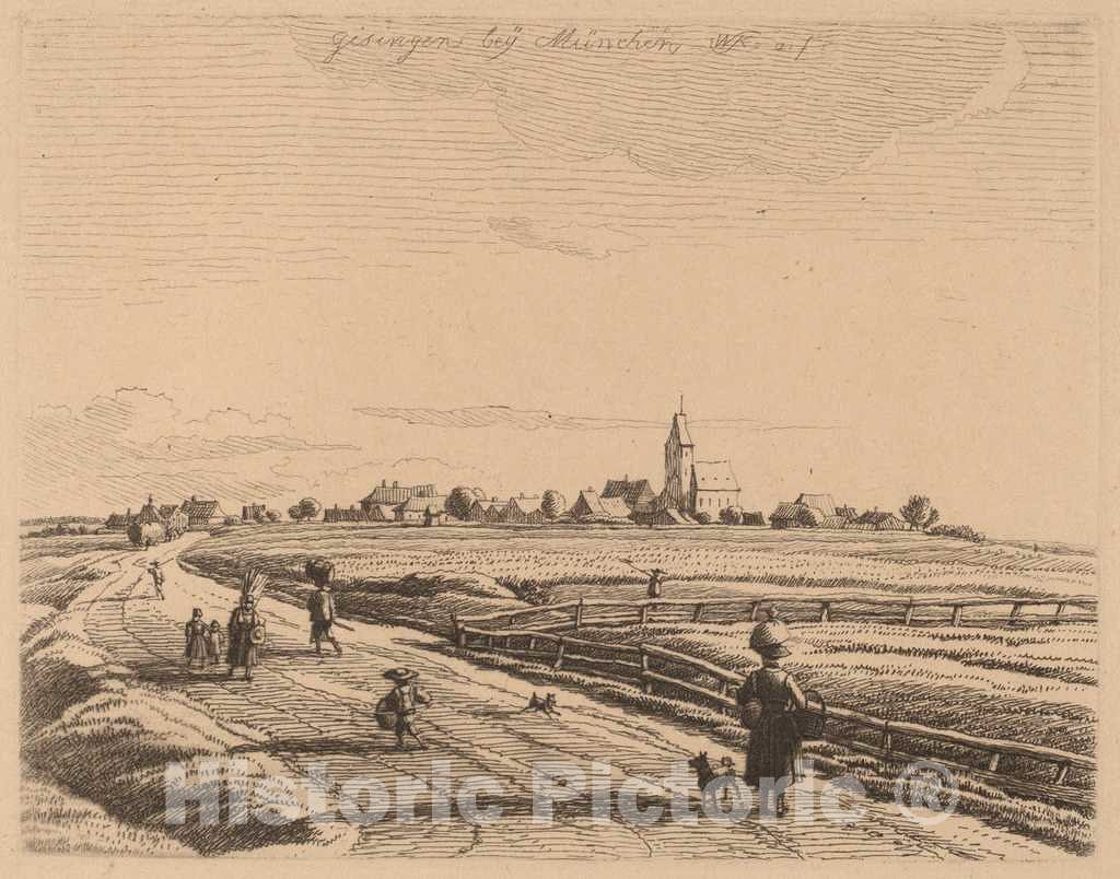 Art Print : Kobell, Giesing, 1818 - Vintage Wall Art