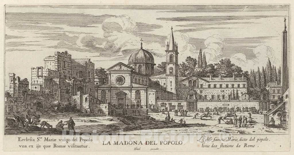 Art Print : IsraÃ«l Silvestre, La Madona del Popolo, 1640-1660 - Vintage Wall Art