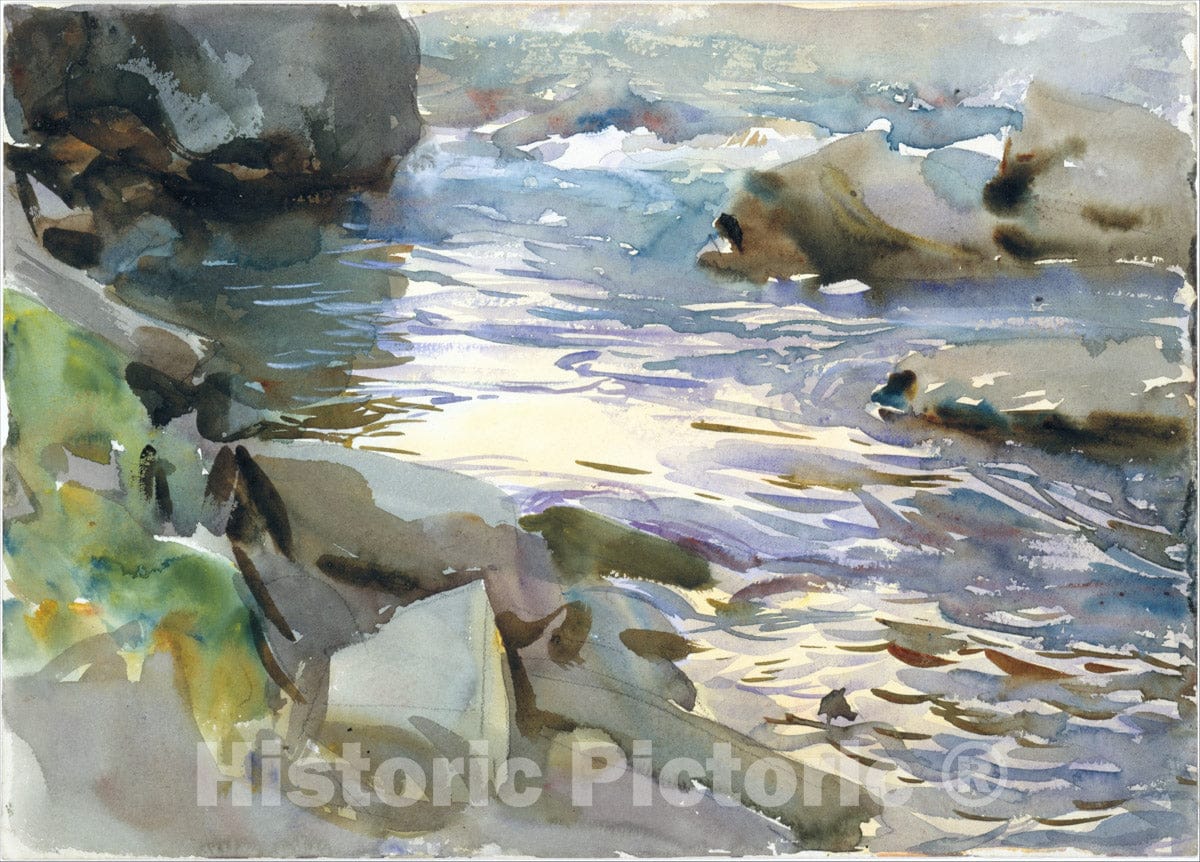 Art Print : John Singer Sargent - Stream and Rocks : Vintage Wall Art ...
