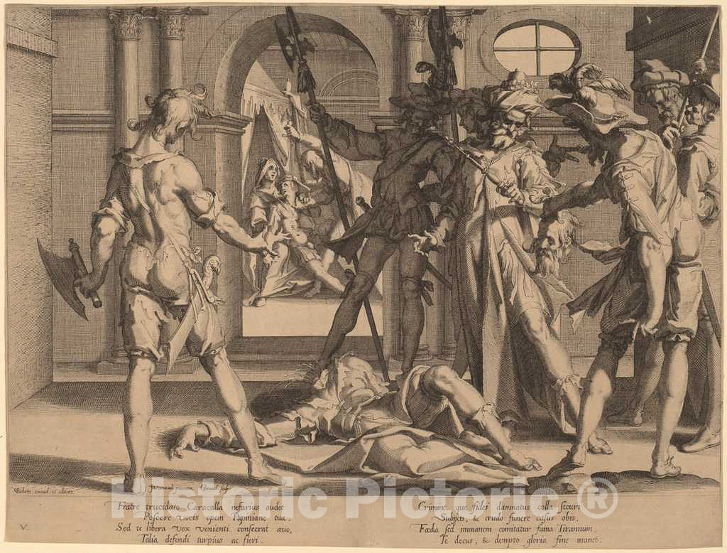 Art Print : Swanenburgh, After Wtewael, The Roman Judge Papinian, 1606 - Vintage Wall Art