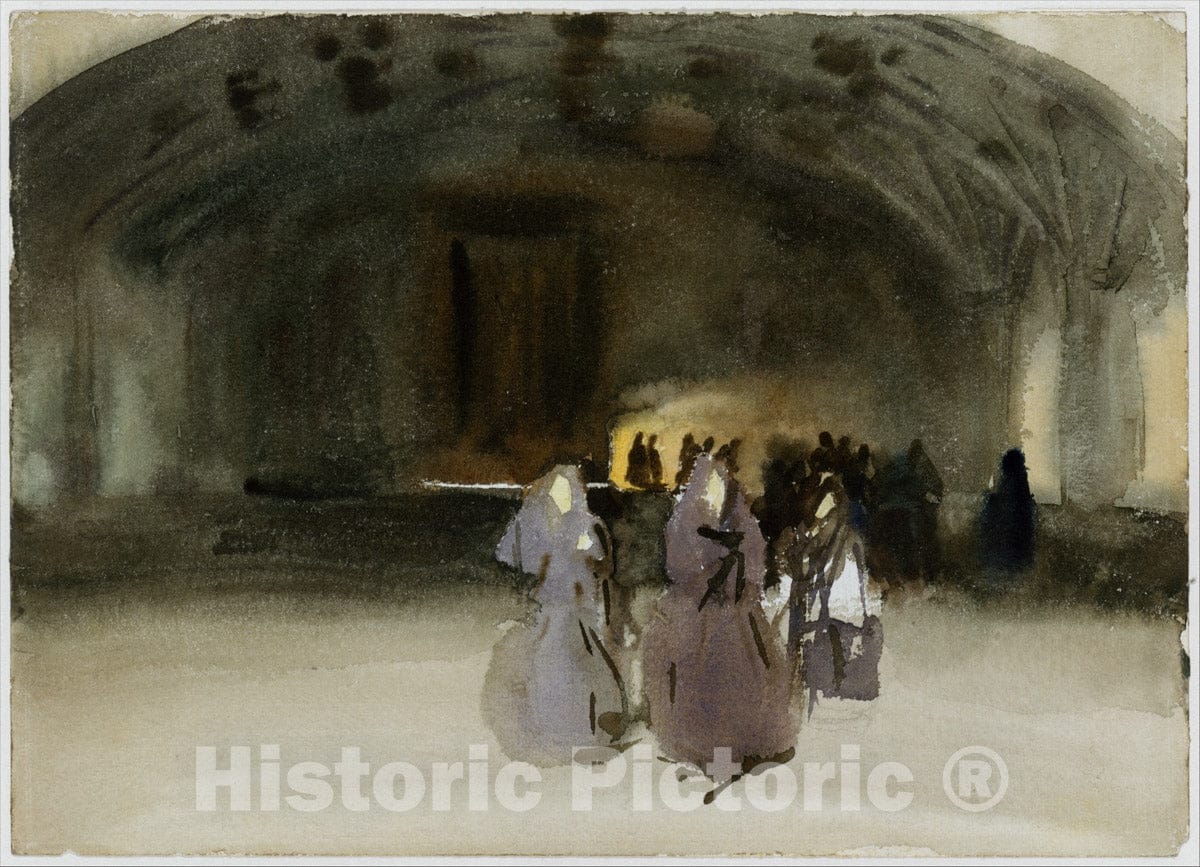Art Print : John Singer Sargent - Women Approaching : Vintage Wall Art