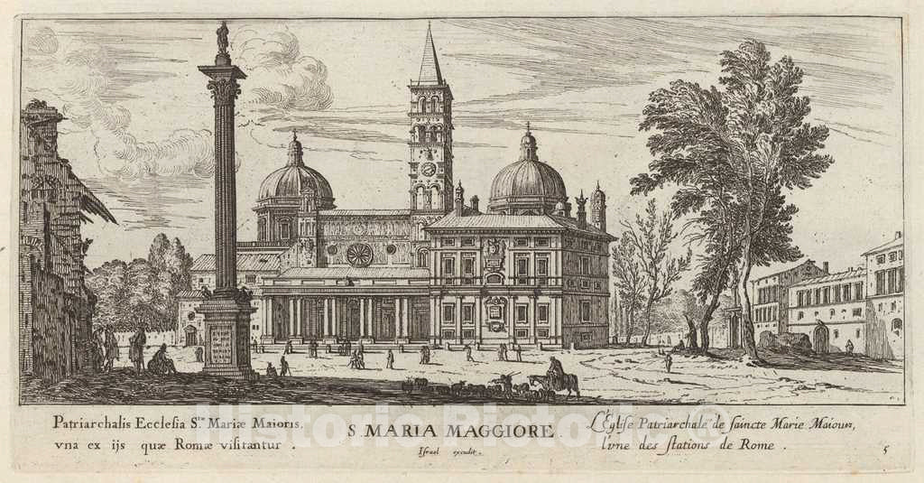 Art Print : IsraÃ«l Silvestre, S. Maria Maggiore, 1640-1660 - Vintage Wall Art