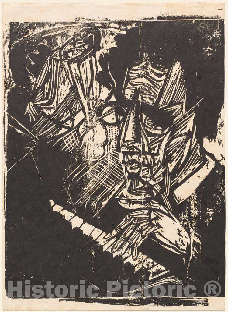 Art Print : Ernst Ludwig Kirchner, Composer Klemperer, 1916 - Vintage Wall Art