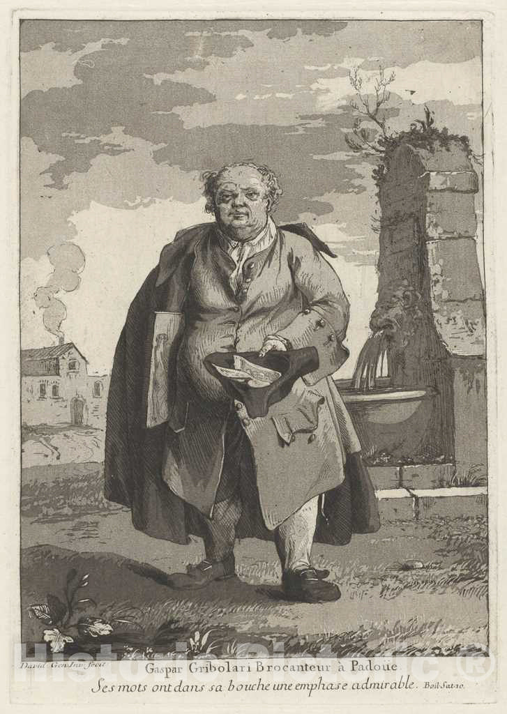 Art Print : Giovanni David, Gaspar Gribolari brocanteur Ã  Padoue (Gaspar Gribolari, Second-Hand Dealer in Padua), 1775 - Vintage Wall Art