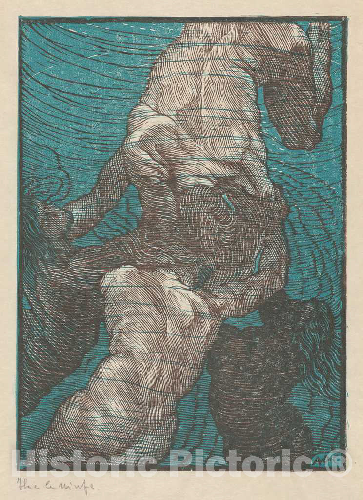 Art Print : Adolfo De Carolis, Ila e le ninfe (Hylas and The Nymphs), 1916 - Vintage Wall Art