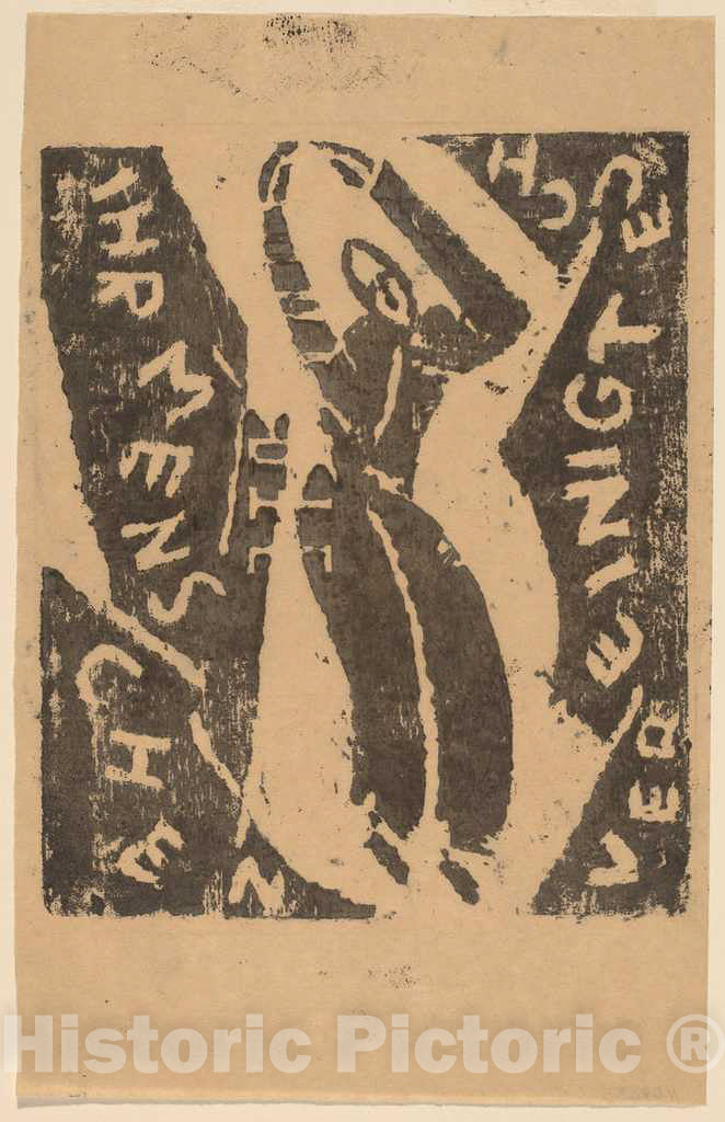 Art Print : Franz Wilhelm Seiwert, Ihr Menschen Vereinigt Euch, 1919-1920 - Vintage Wall Art