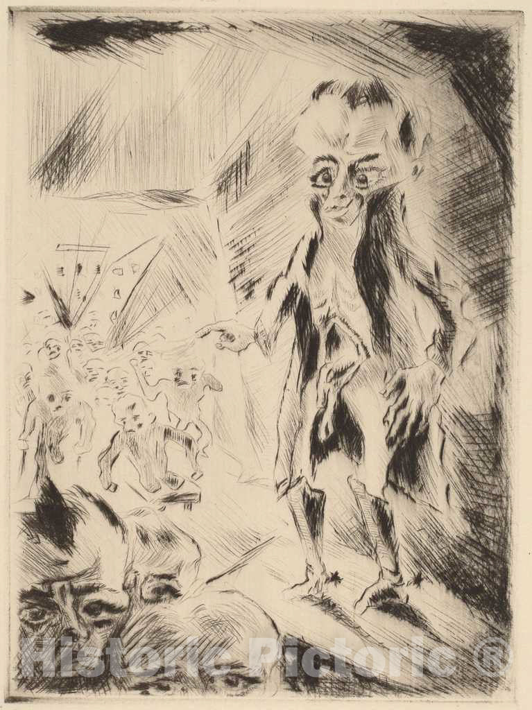 Art Print : Walter GramattÃ©, Scene in The Cafe with The Cripple, 1918 - Vintage Wall Art