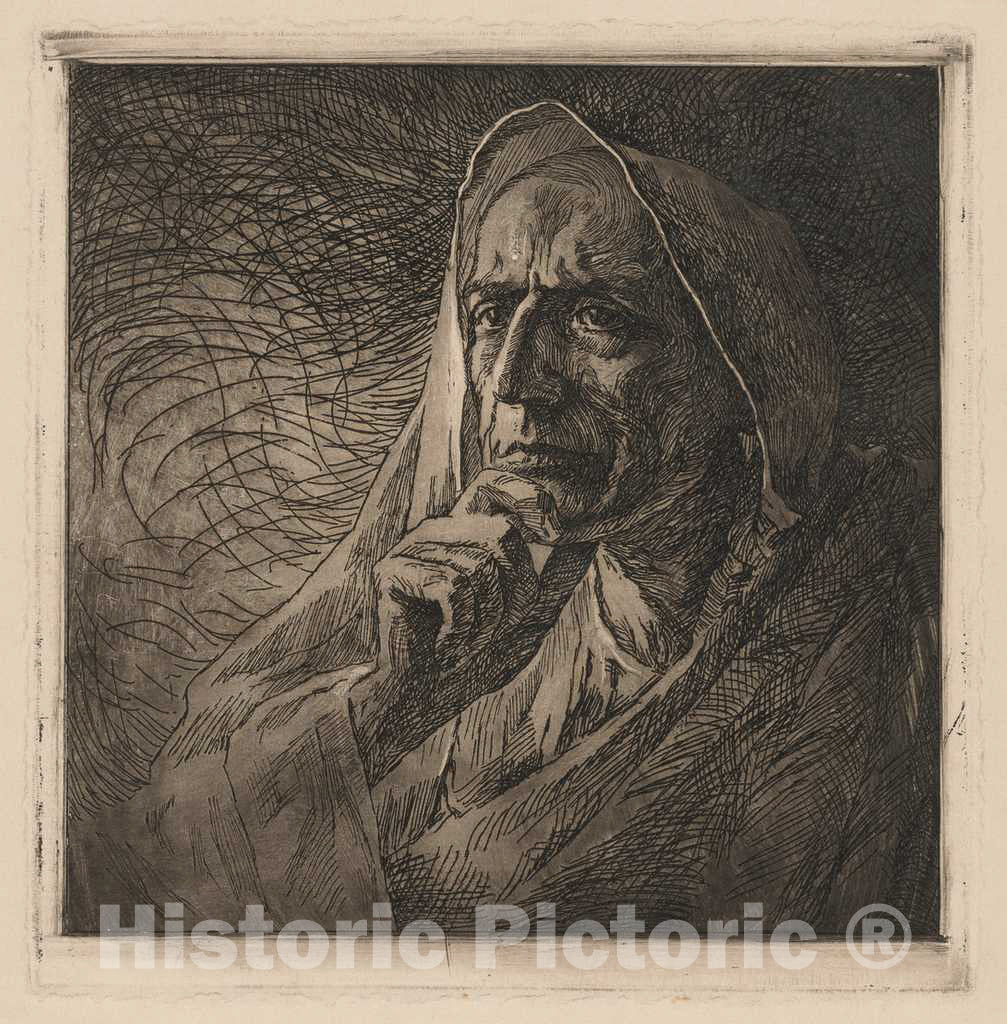 Art Print : Adolfo De Carolis, Gabriel D'Annunzio(?), c. 1910 - Vintage Wall Art