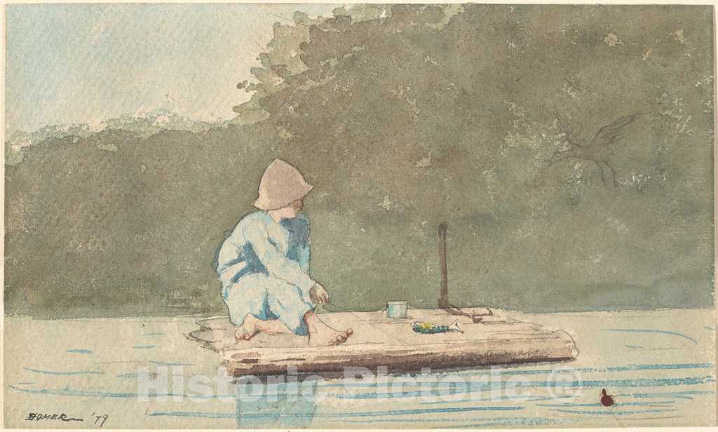 Art Print : Winslow Homer, Boy on a Raft, 1879 - Vintage Wall Art