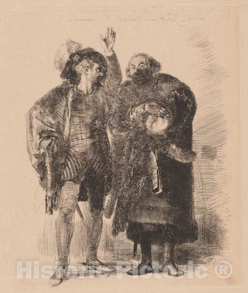 Art Print : Adolph Menzel, Hamlet and Polonius, c.1845 - Vintage Wall Art