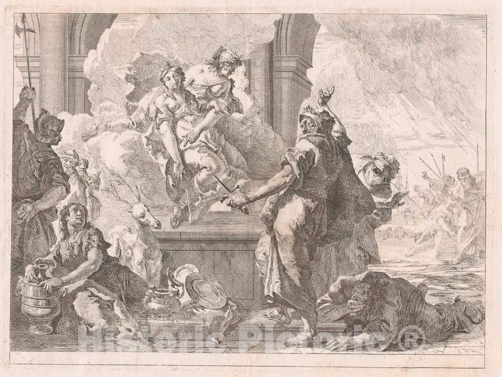 Art Print : Francesco Fontebasso, The Sacrifice of Iphigenia, 1744 - Vintage Wall Art