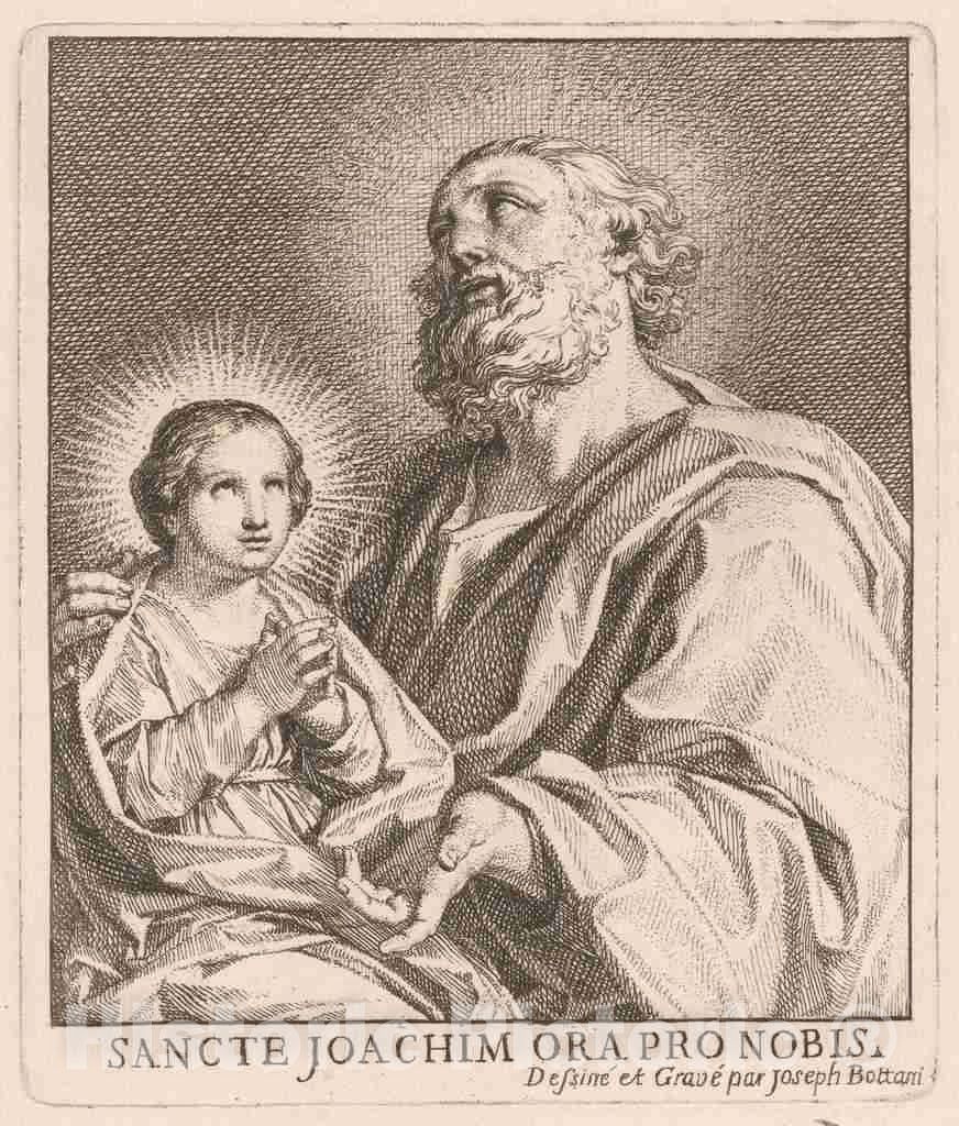 Art Print : Giuseppe Bottani, Saint Joachim and The Infant Virgin Mary, mid 18th Century - Vintage Wall Art