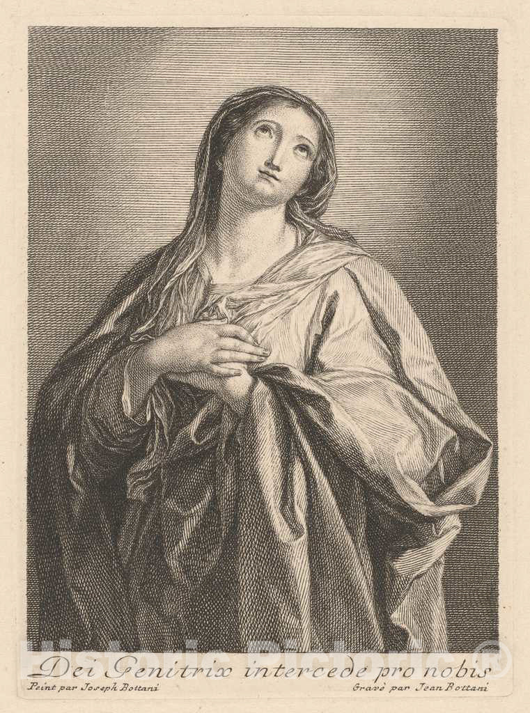 Art Print : Bottani, After Bottani, The Virgin, mid 18th Century - Vintage Wall Art