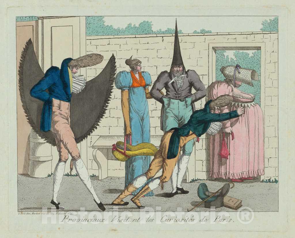 Art Print : Provinciaux Visitant les curiositÃ©s de Paris (Provinicials Visiting The Curiosities of Paris), c. 1805 - Vintage Wall Art