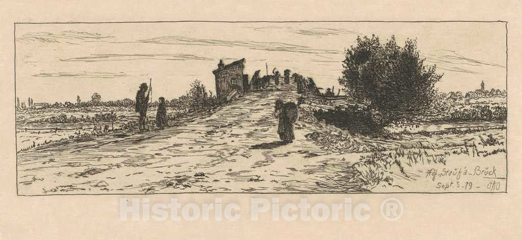 Art Print : Otto Henry Bacher, A?f Sta?fÃ¡ Br?ck, 1879 - Vintage Wall Art