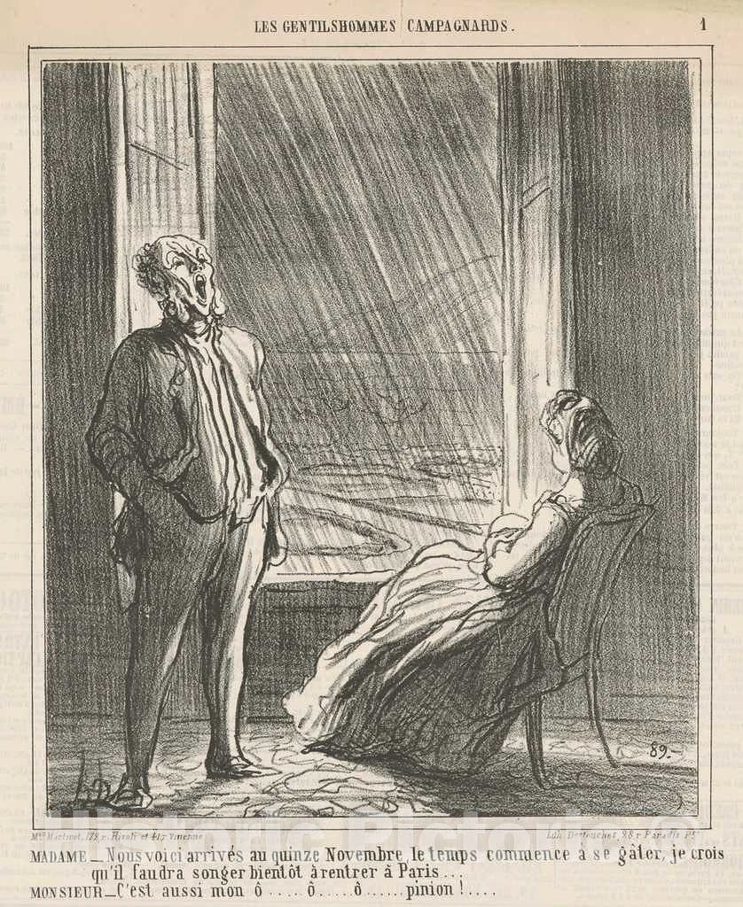 Art Print : HonorÃ© Victorin Daumier, MadameNous voici au Quinze Novembre, 19th Century - Vintage Wall Art