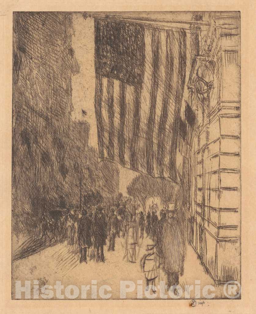 Art Print : Childe Hassam, The Flag, 1917 - Vintage Wall Art