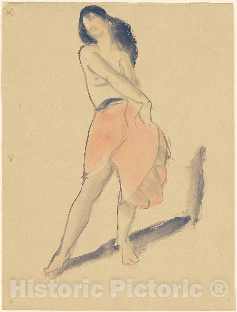Art Print : Robert Henri, Dancer in a Red Skirt, No. 2, c. 1912 - Vintage Wall Art