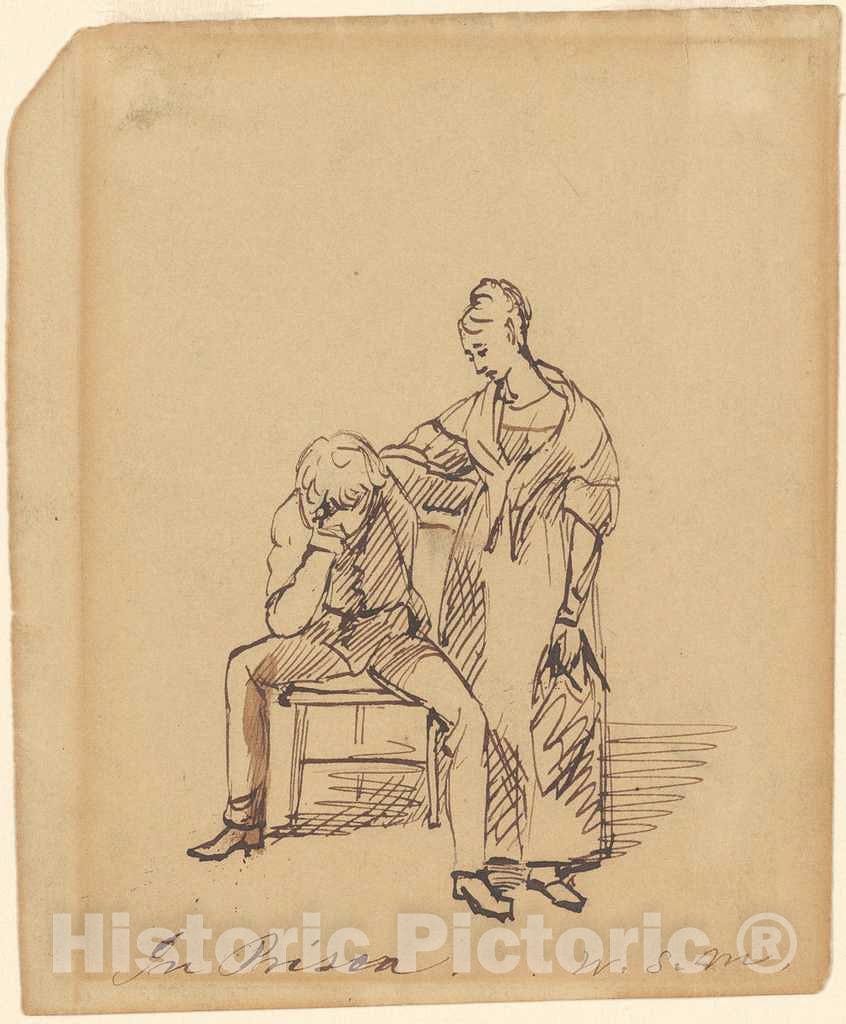 Art Print : William Sidney Mount, in Prison, c. 1840s - Vintage Wall Art