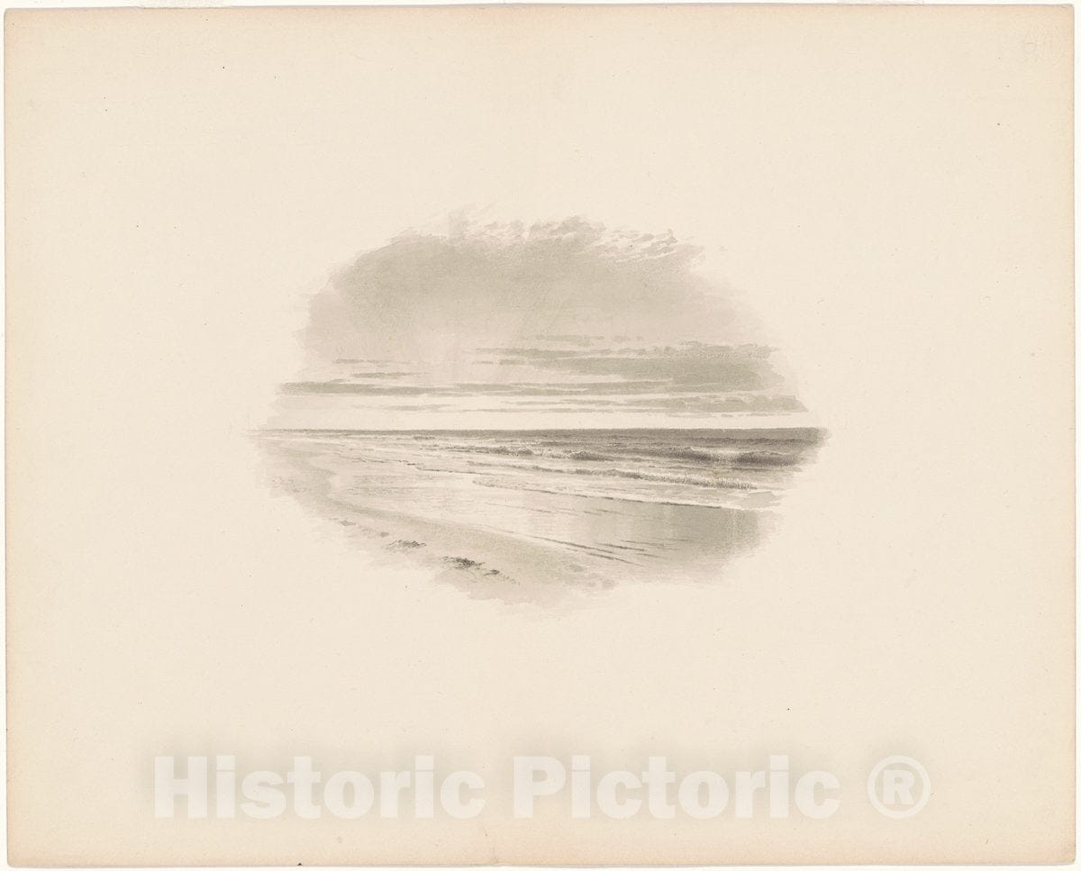 Art Print : William Trost Richards, Seascape, c. 1890s - Vintage Wall Art