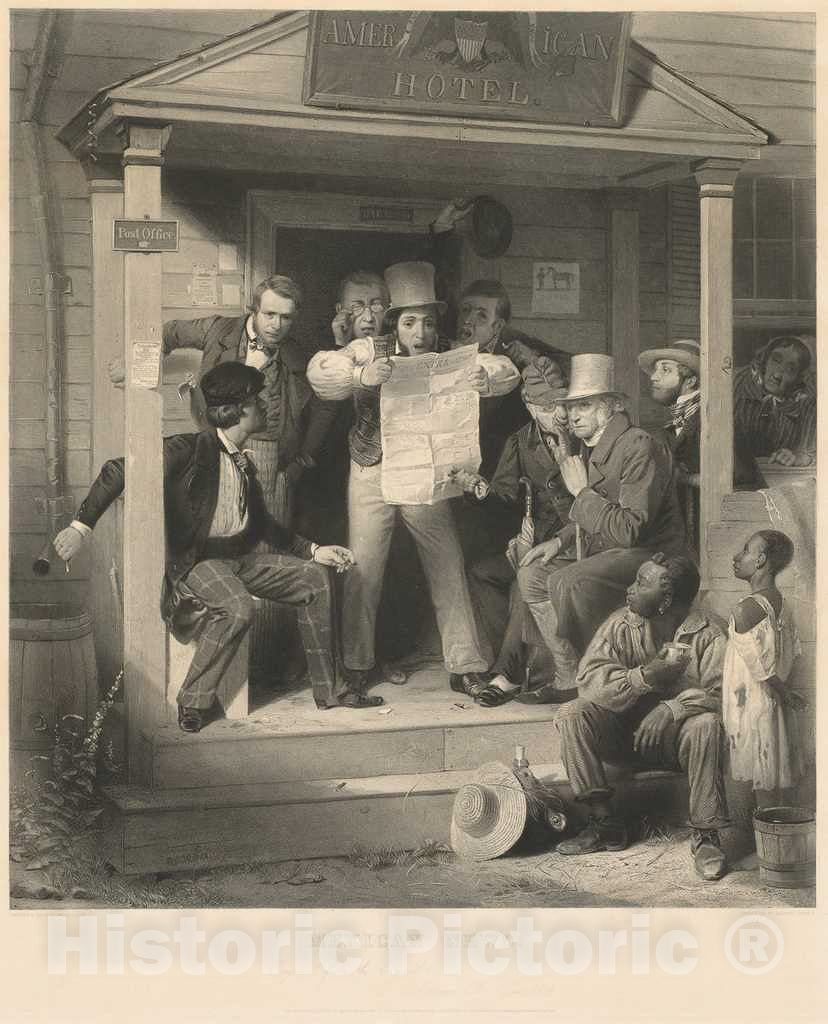 Art Print : Alfred Jones, After Caton Woodville, Mexican News, 1851 - Vintage Wall Art