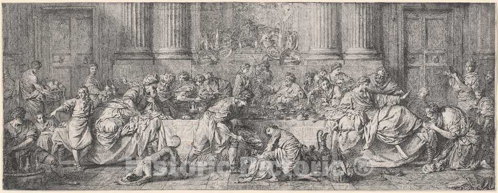 Art Print : Hubert Subleyras, The Feast in The House of Simon, 1738 - Vintage Wall Art