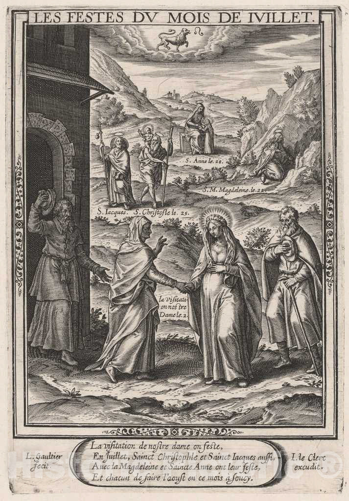 Art Print : LÃ©onard Gaultier, Les Festes du Mois de Juillet (July: The Visitation), 1603 - Vintage Wall Art