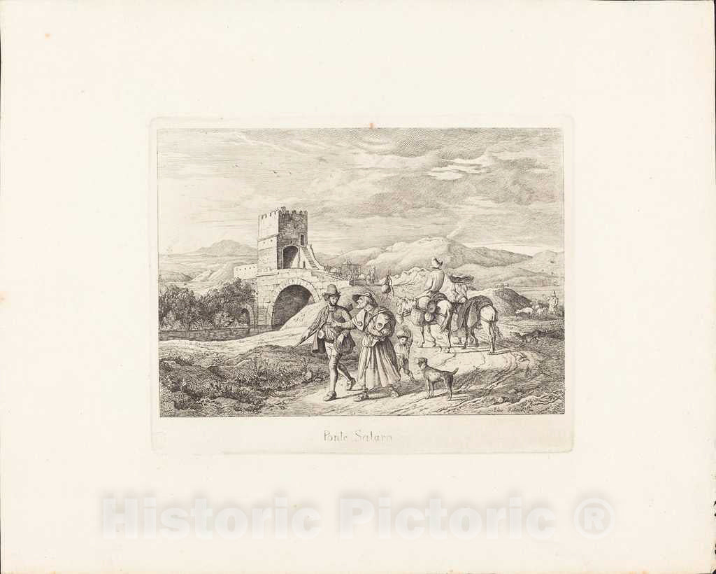 Art Print : Ludwig Richter, Ponte Salaro, c. 1831 - Vintage Wall Art