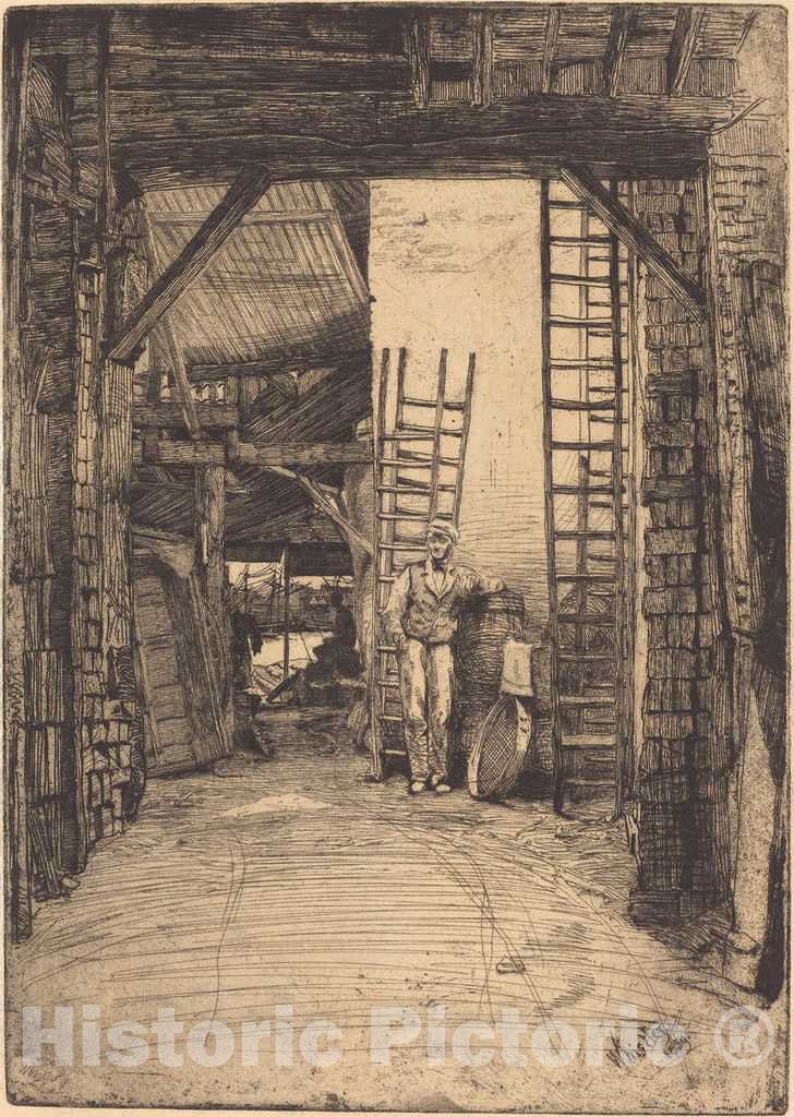 Art Print : James McNeill Whistler, The Lime-Burner, 1859 - Vintage Wall Art