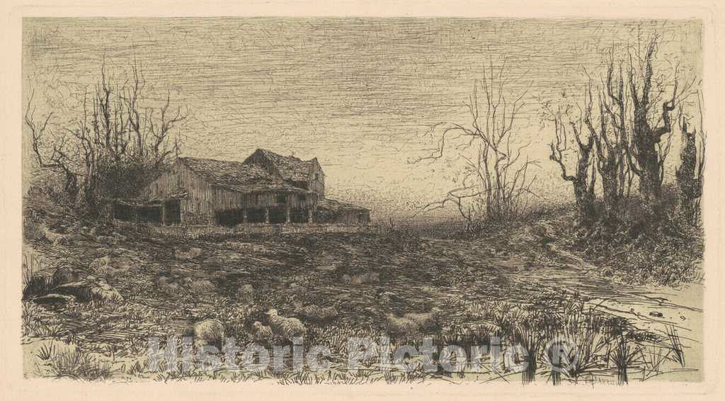 Art Print : Stephen Parrish, November, 1880 - Vintage Wall Art