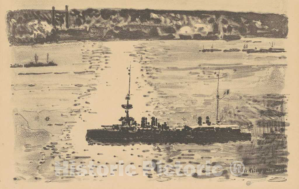Art Print : Childe Hassam, The French Cruiser, 1918 - Vintage Wall Art