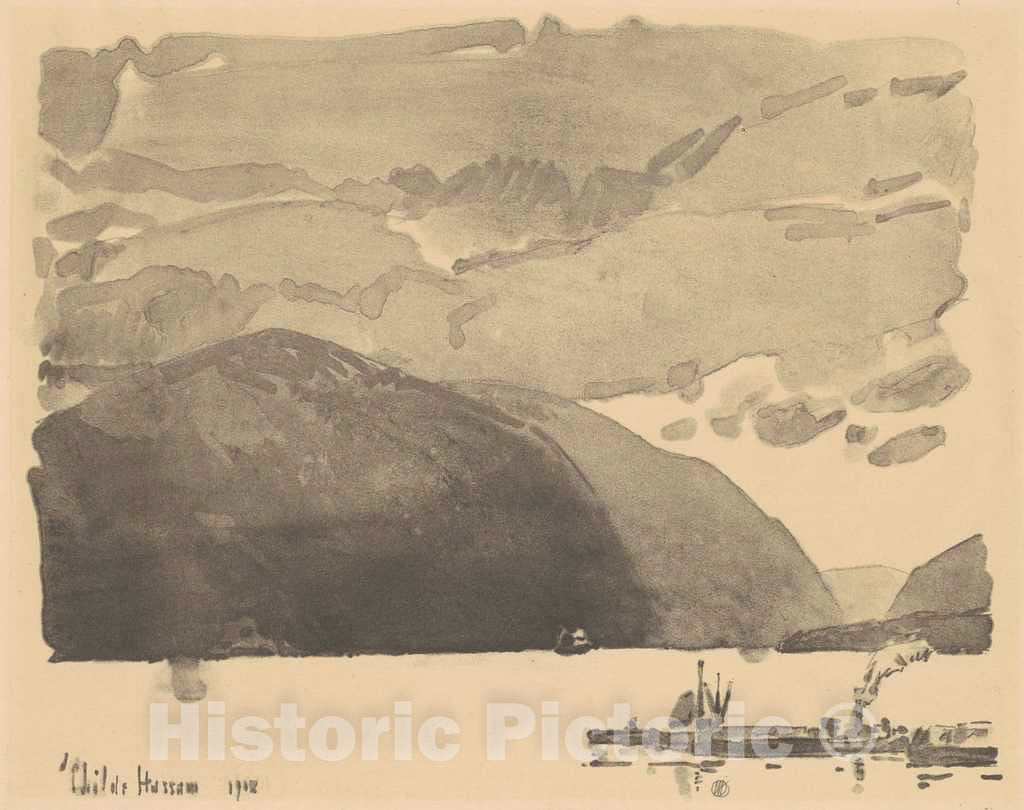 Art Print : Childe Hassam, Storm King, 1918 - Vintage Wall Art