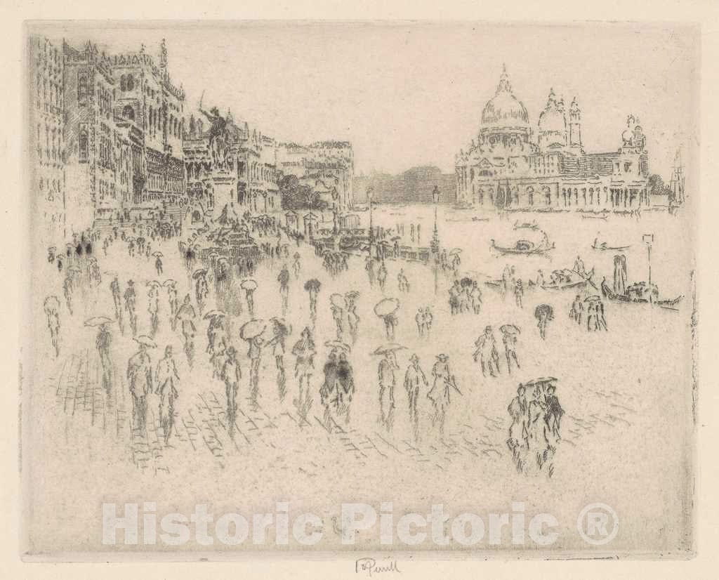 Art Print : Joseph Pennell, On The Riva, from Pennell's Window, 1883 - Vintage Wall Art