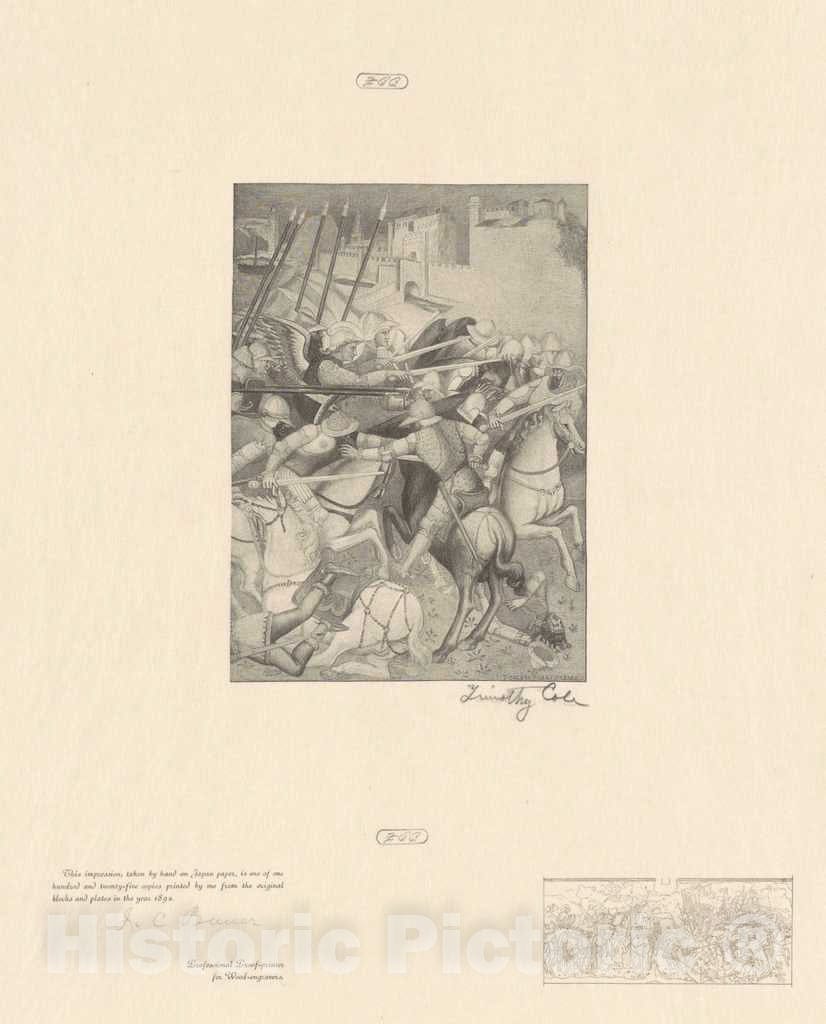 Art Print : Cole After Spinello Aretino, Battle of Saint Ephesius, c.1891 - Vintage Wall Art