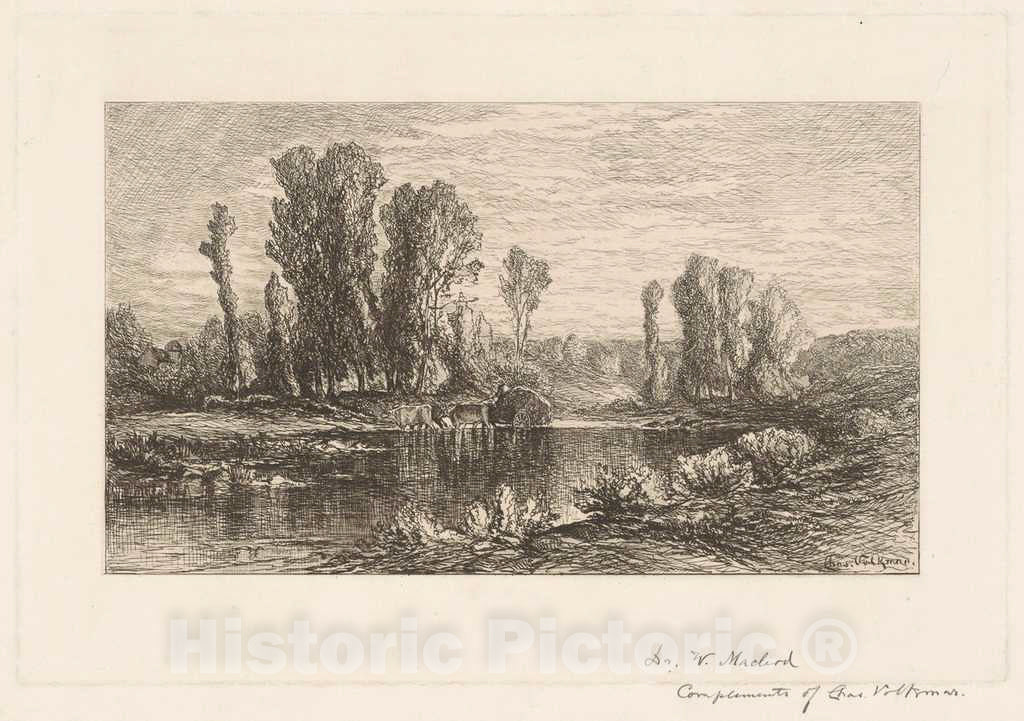 Art Print : Charles Volkmar, Landscape with Hay Wagon, c. 1875 - Vintage Wall Art