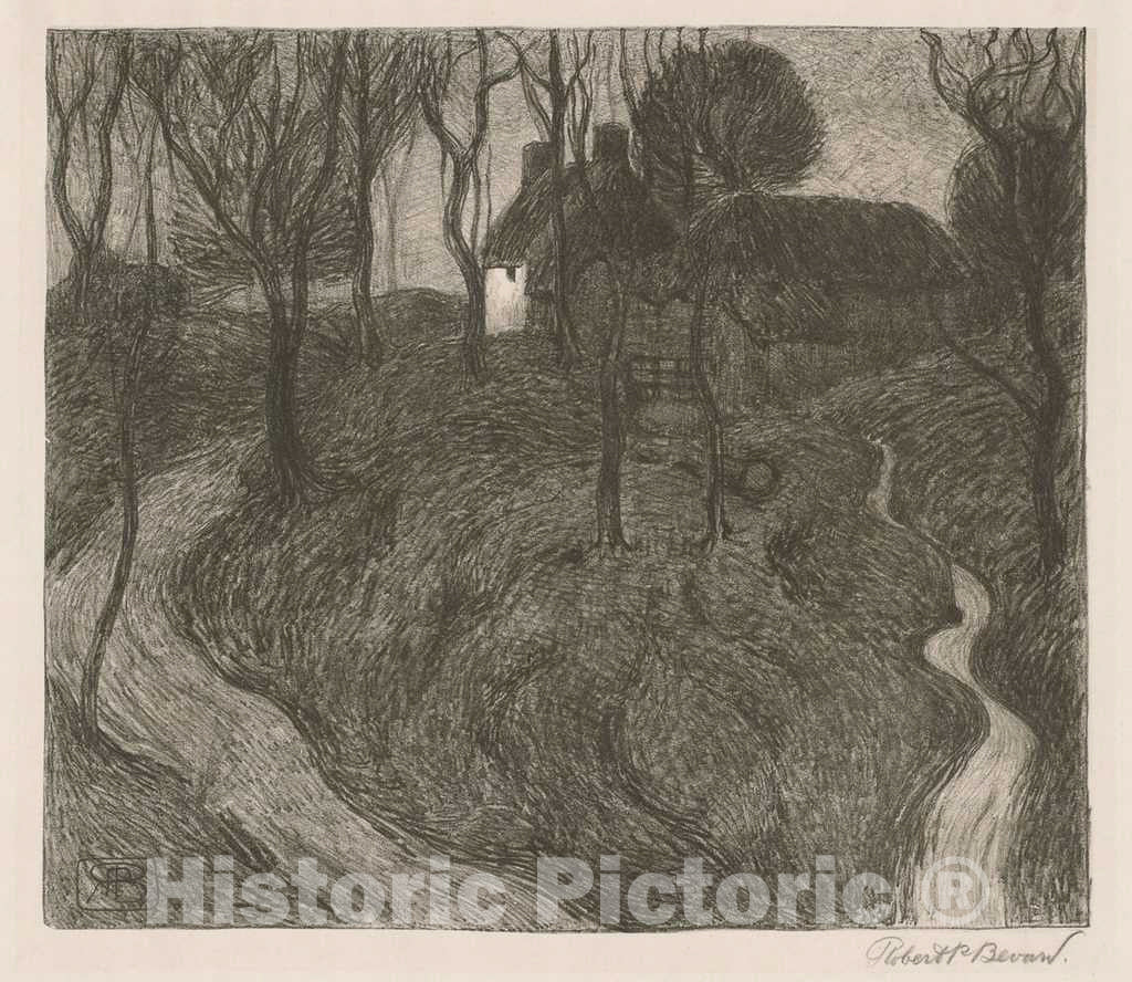 Art Print : Robert Polhill Bevan, A Lonely Farm [Hawkridge], 1900 - Vintage Wall Art