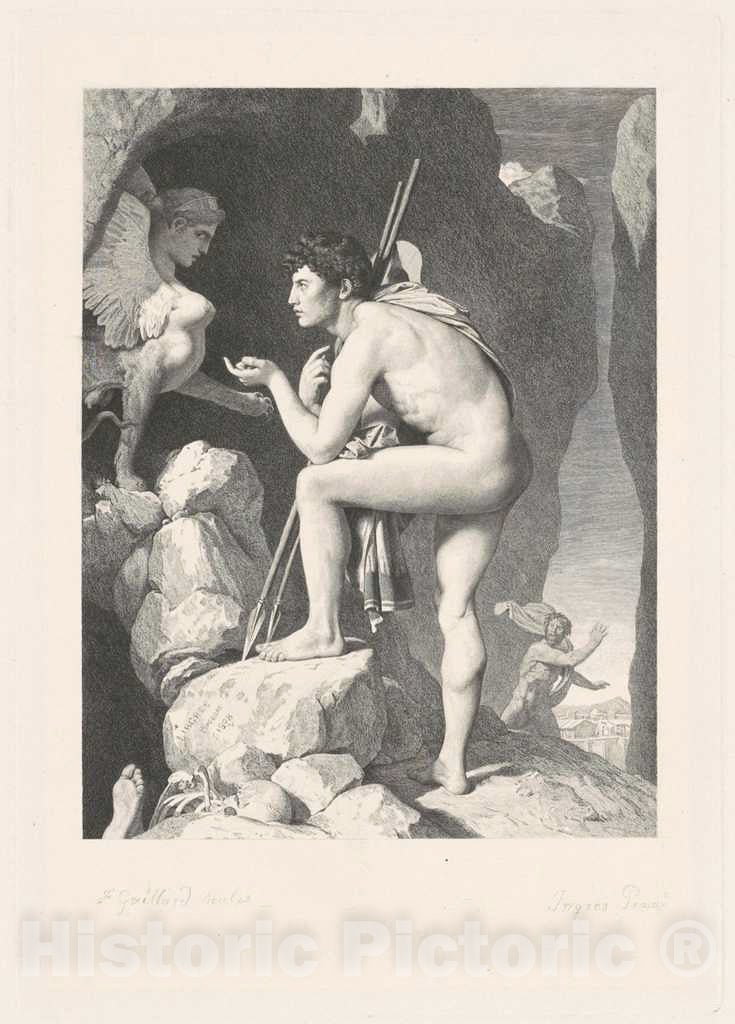 Art Print : Gaillard, After Ingres, Oedipus (Oedipe), 1876 - Vintage Wall Art