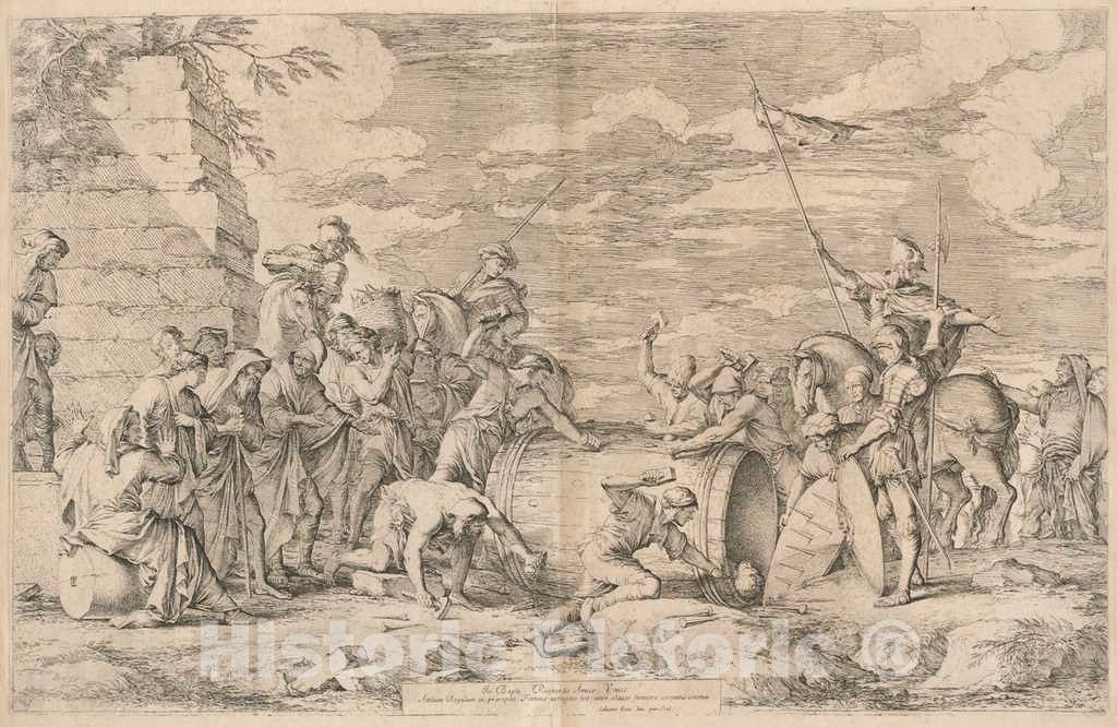 Art Print : Salvator Rosa, The Death of Atilius Regulus, c. 1662 - Vintage Wall Art